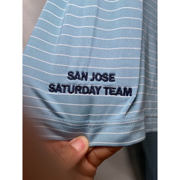 FootJoy FJ Prodry Stretch Shirt Men XL Stripe  Polo Reef‎ Blue & white - Picture 5 of 15